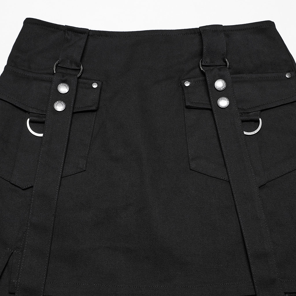WQ-846LQF Edgy Halter Punk Dresses with Dark Utility Skirt