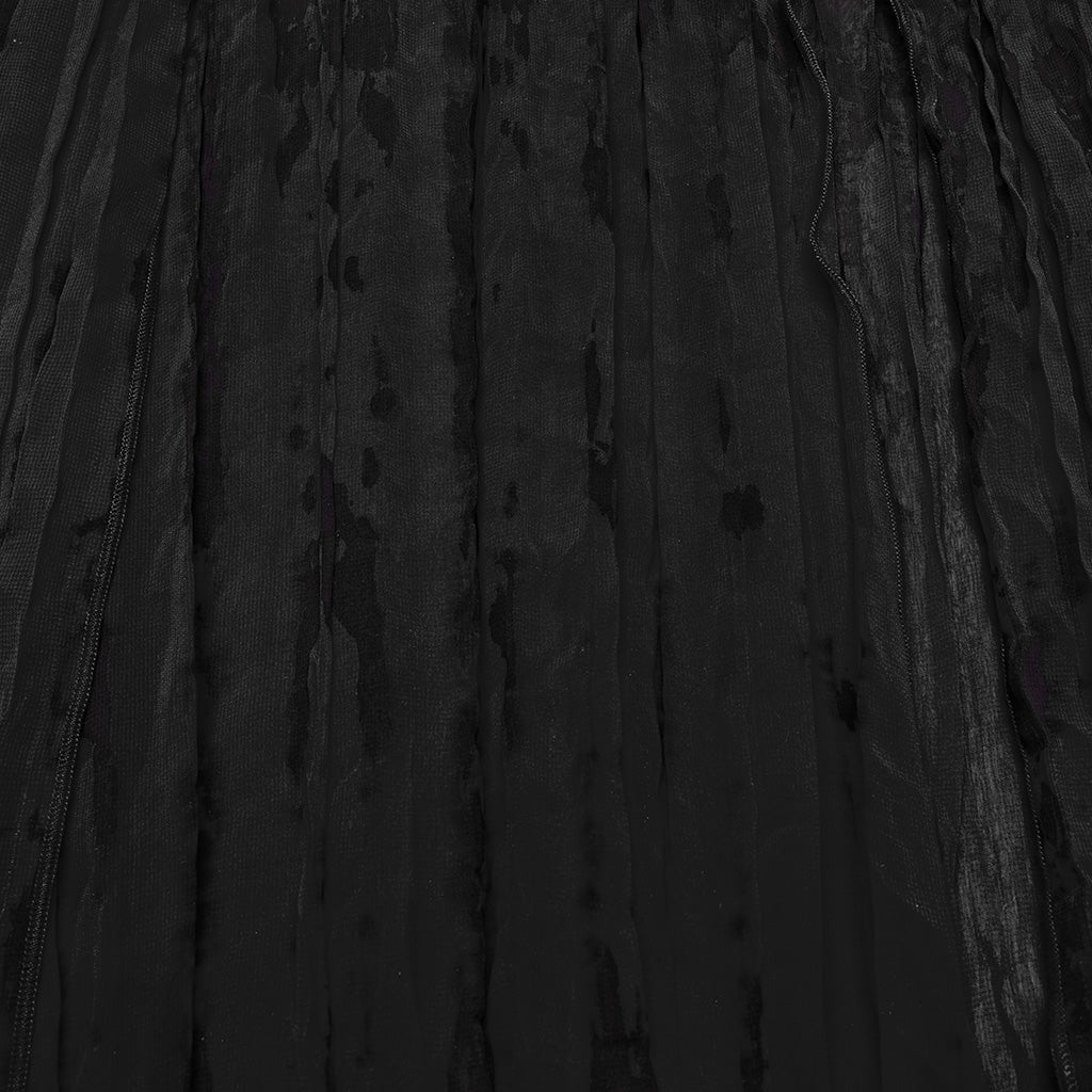WQ-861BQF Gothic Skirt Sheer Black Layered Chains Maxi Elegance