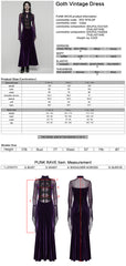 WQ-874LQF Velvet Gothic Dress with Sheer Sleeves and Lace Detailing