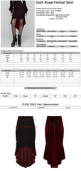 WQ-876BQF Gothic Skirt Lace-Up Velvet Rose Embroidery High-Low Hem