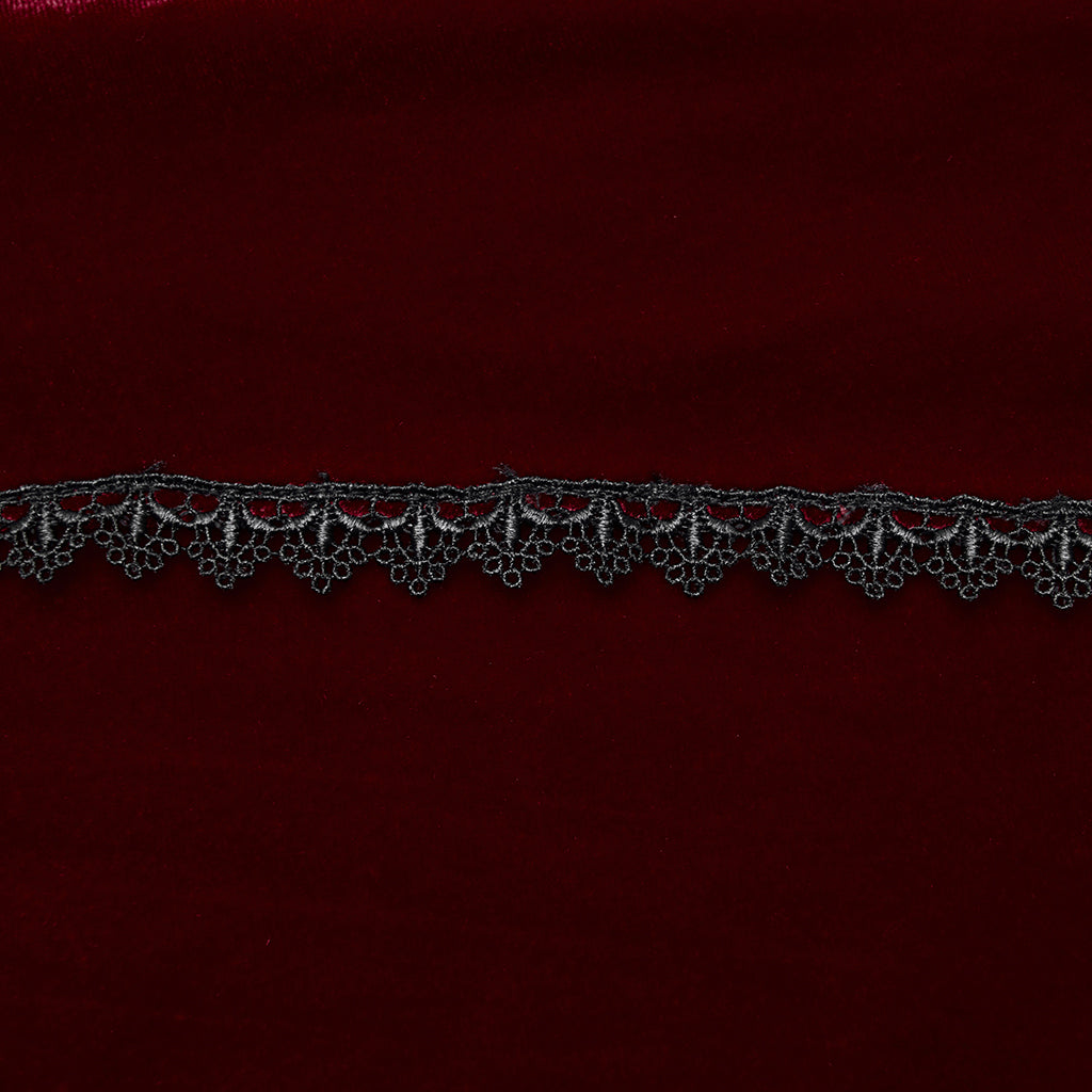 WQ-876BQF Gothic Skirt Lace-Up Velvet Rose Embroidery High-Low Hem