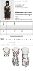 WQ-877LQF Edgy Chain Punk Skirt with Fishnet Accent and Ring Straps