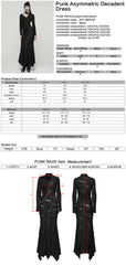 WQ-885LQF Elegant Gothic Dress Asymmetrical Sheer Panels Long Sleeve Maxi