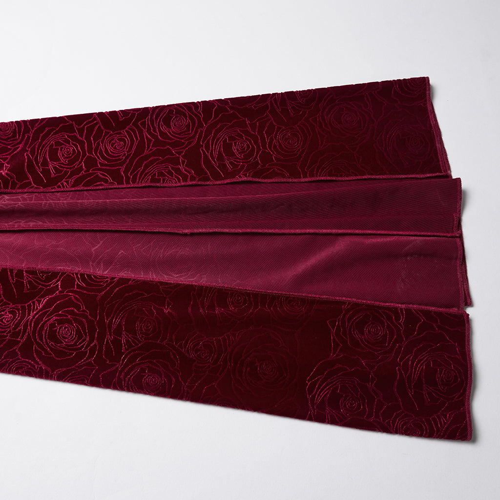 WQ-896LQF Gothic Dress Long Burgundy Velvet Lace Detail Maxi Gown