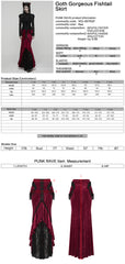 WQ-897BQF Gothic Skirt Victorian Lace Ruffled High-Low Velvet Design