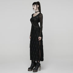 WQ-910LQF Dark Wave Gothic Punk Dresses with Chains and Cut-Out Design