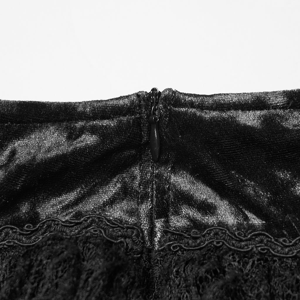 WQ-924BQF Victorian Gothic Skirt Layered Lace High-Low Hem Design