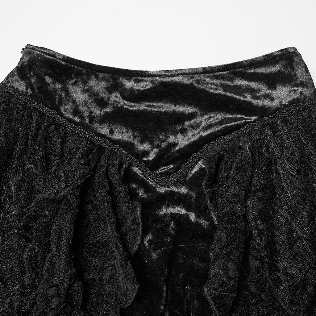 WQ-924BQF Victorian Gothic Skirt Layered Lace High-Low Hem Design