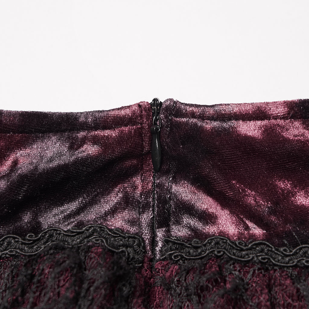 WQ-924BQF Victorian Gothic Skirt Layered Lace High-Low Hem Design