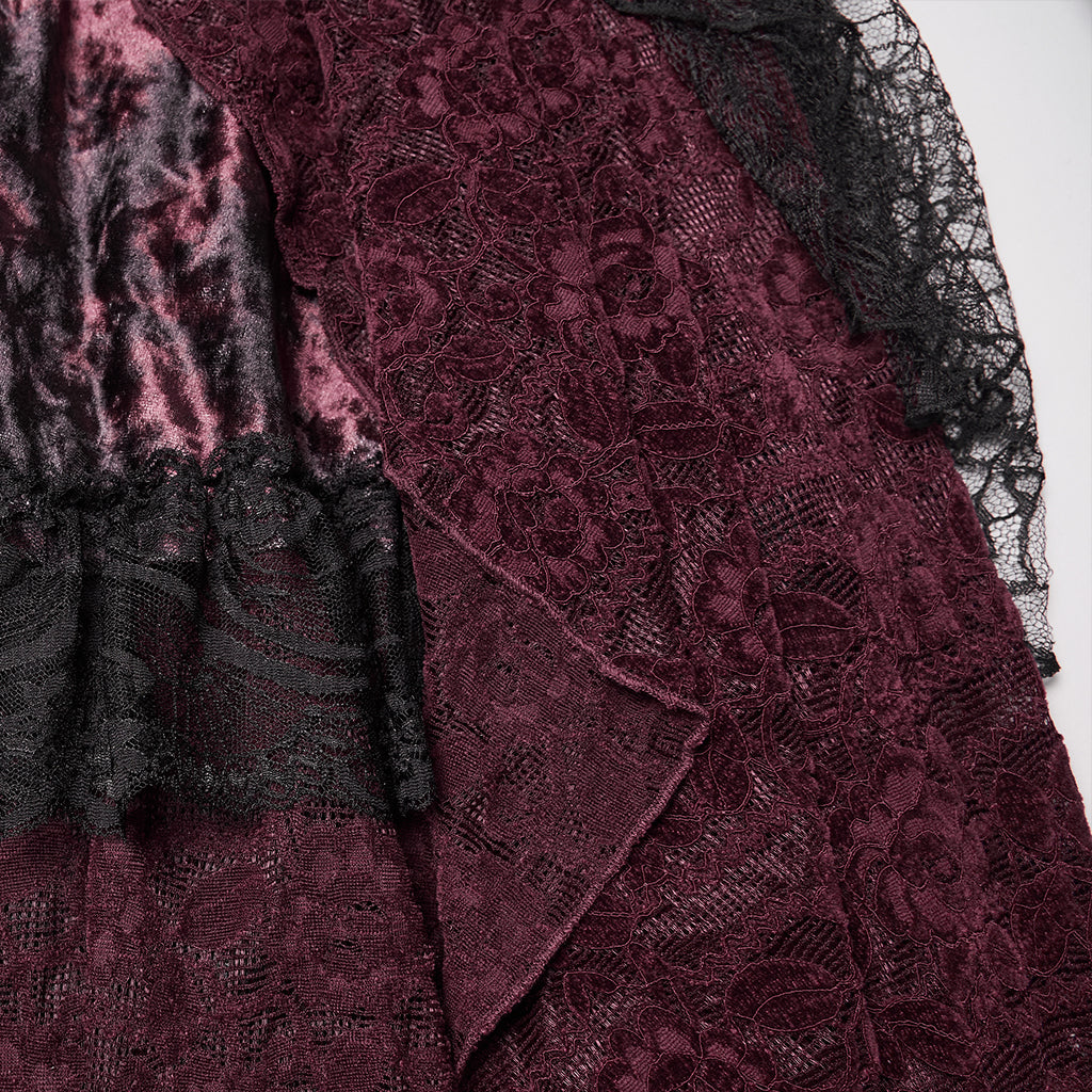 WQ-924BQF Victorian Gothic Skirt Layered Lace High-Low Hem Design