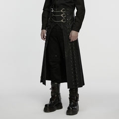 WQ-925BQM Urban Gothic Steampunk Punk Skirt with Chains and Lacing