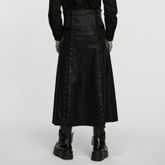 WQ-925BQM Urban Gothic Steampunk Punk Skirt with Chains and Lacing