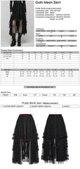 WQ-927BQF Elegant Gothic Skirt Lace Layered High-Low Hem Design