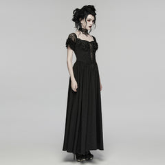 WQ-949LQF Elegant Victorian Gothic Dress with Lace Accent Detailing