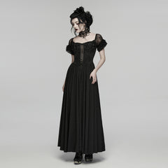 WQ-949LQF Elegant Victorian Gothic Dress with Lace Accent Detailing