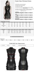 WQ-988DQF Black Buckle Leather Bodycon Gothic Punk Dress Sleeveless Clubwear