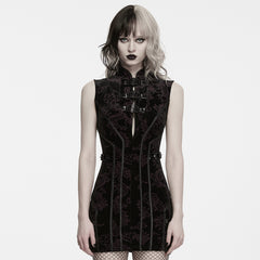 WQ-988LQF Gothic Brocade Buckle Vest Style Punk Dresses