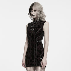 WQ-988LQF Gothic Brocade Buckle Vest Style Punk Dresses