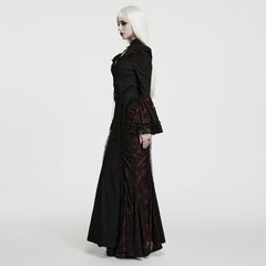 WQ-991LQF Gothic Dress Long Lace Keyhole Flared Sleeves Vintage Style