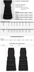 WQ-999BQF Black Gothic Skirt with Layered Ruffles and Lace Trim