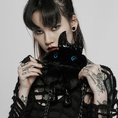 WS-518BBF Gothic Devil Plush Bag with Chain Punk Accessories