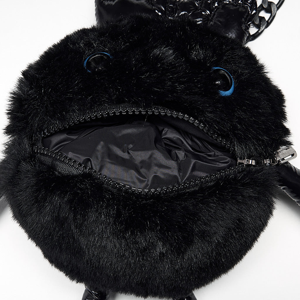 WS-518BBF Gothic Devil Plush Bag with Chain Punk Accessories?-??Punk Rave Clothing