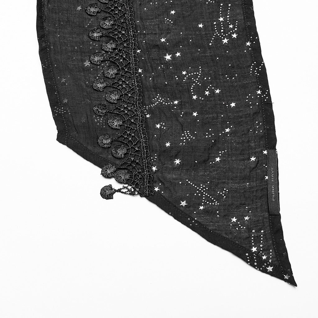 WS-534WJF Gothic Starry Hooded Punk Scarf Mysterious Constellation Wrap