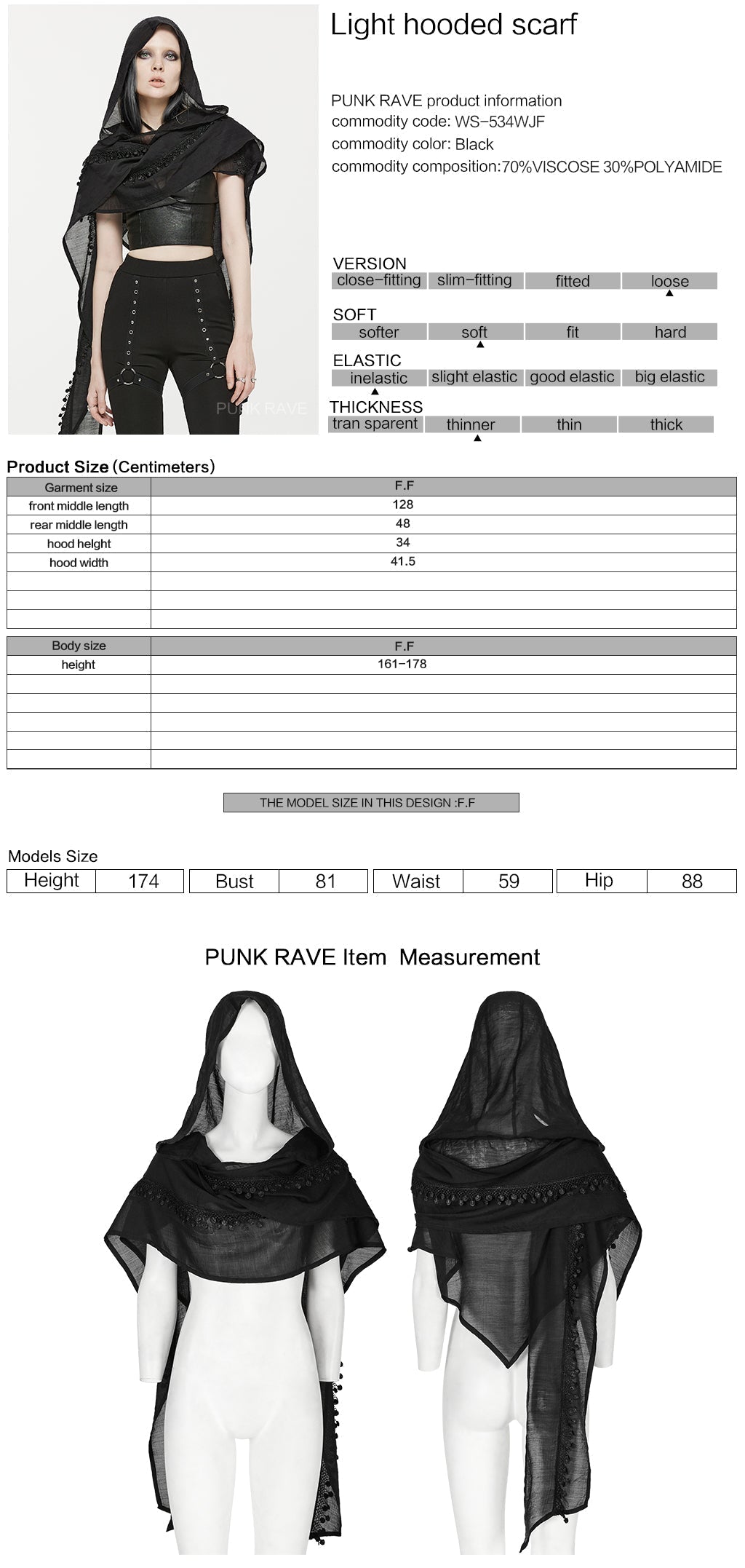 WS-534WJF Gothic Starry Hooded Punk Scarf Mysterious Constellation Wrap?-??Punk Rave Clothing
