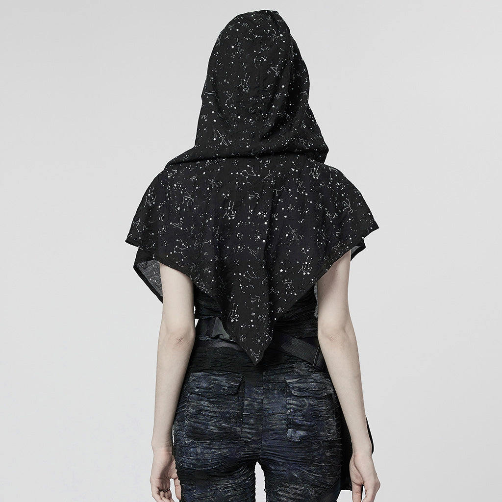 WS-534WJF Gothic Starry Hooded Punk Scarf Mysterious Constellation Wrap?-??Punk Rave Clothing