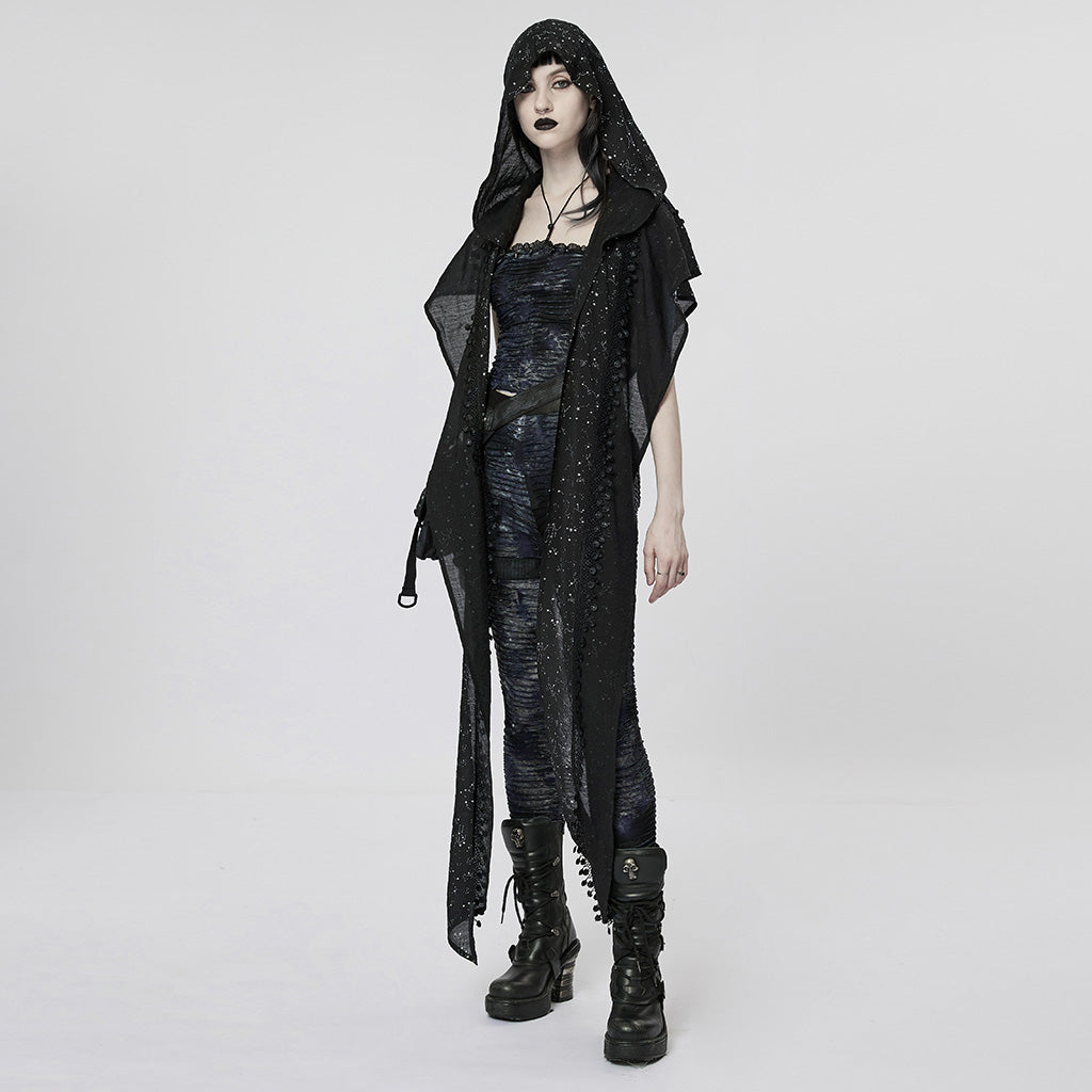 WS-534WJF Gothic Starry Hooded Punk Scarf Mysterious Constellation Wrap?-??Punk Rave Clothing