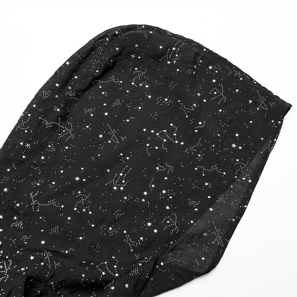 WS-534WJF Gothic Starry Hooded Punk Scarf Mysterious Constellation Wrap