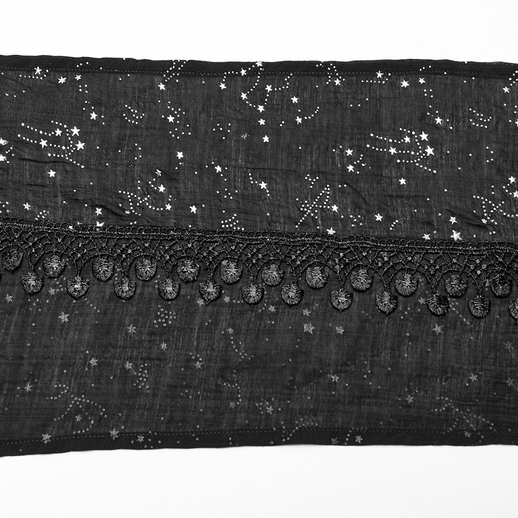 WS-534WJF Gothic Starry Hooded Punk Scarf Mysterious Constellation Wrap