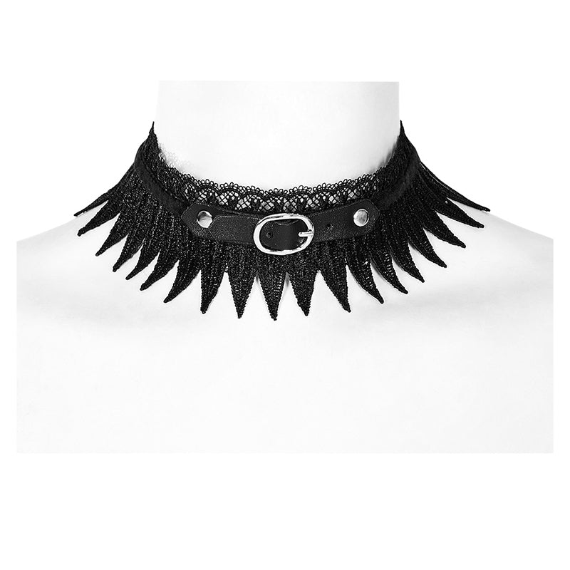 WS-540LHF Gothic faux feather choker