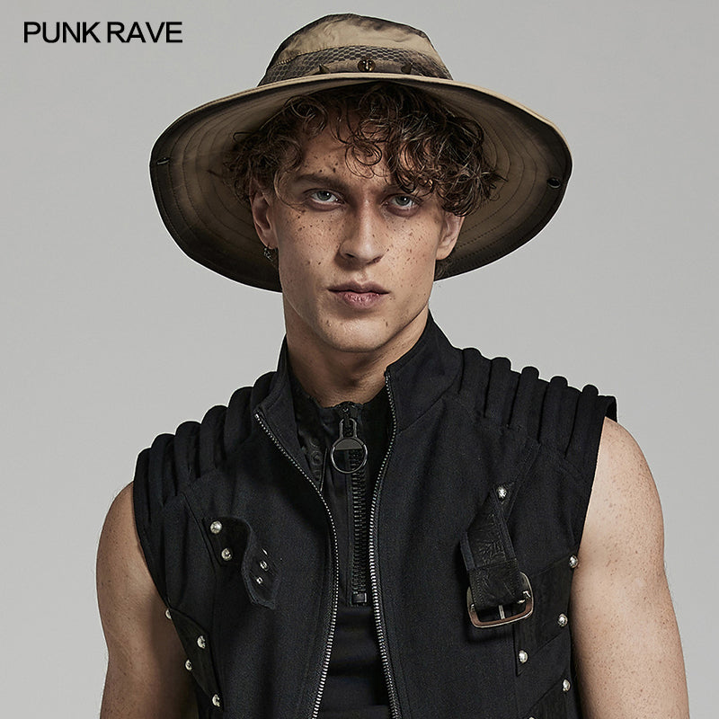 WS-560MZM Post Apocalyptic style distressed hat?-??Punk Rave Clothing