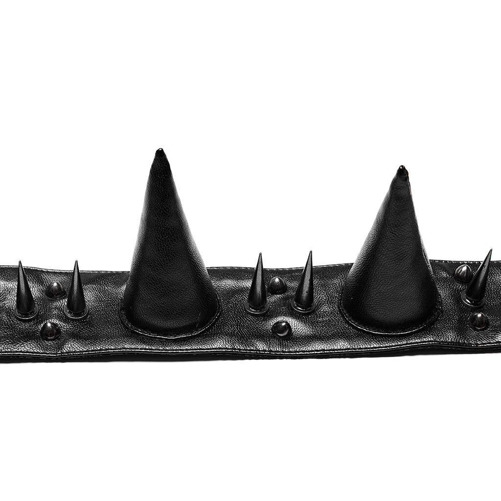 WS-583LHM Spiked Leather Choker Punk Accessories Neckwear Bold Statement Piece?-??Punk Rave Clothing