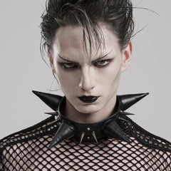 WS-583LHM Spiked Leather Choker Punk Accessories Neckwear Bold Statement Piece?-??Punk Rave Clothing