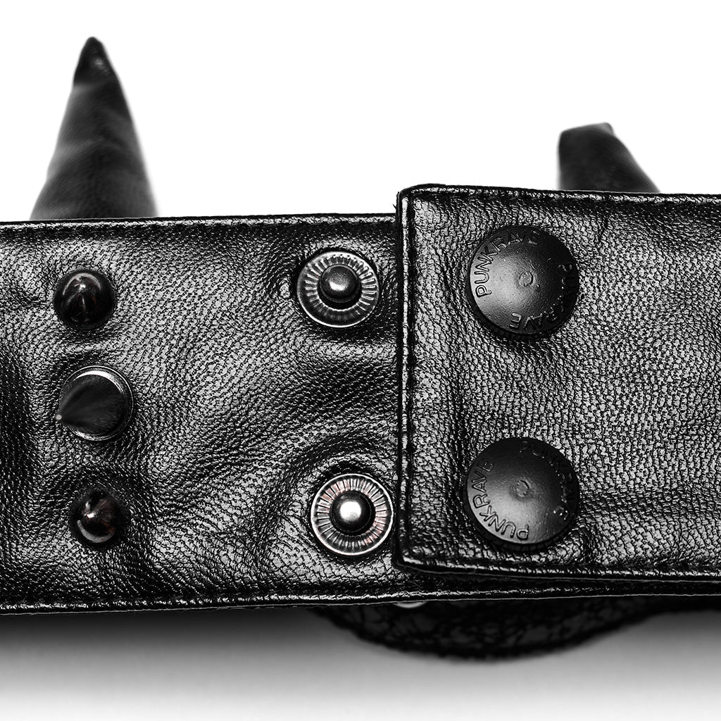 WS-583LHM Spiked Leather Choker Punk Accessories Neckwear Bold Statement Piece?-??Punk Rave Clothing