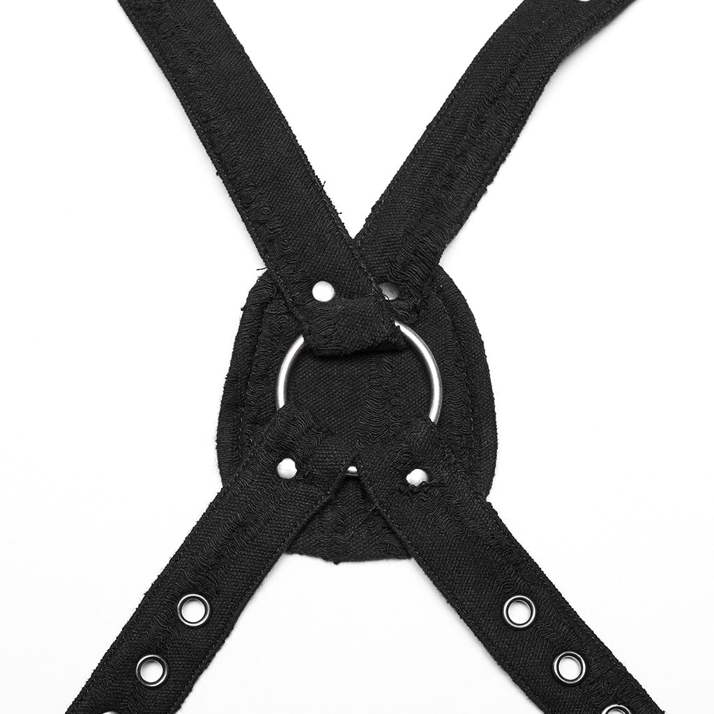 WS-587BDM Gothic Strap Harness Vest Riveted Punk Accessories Statement