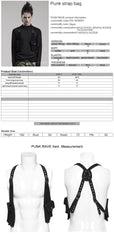 WS-587BDM Gothic Strap Harness Vest Riveted Punk Accessories Statement