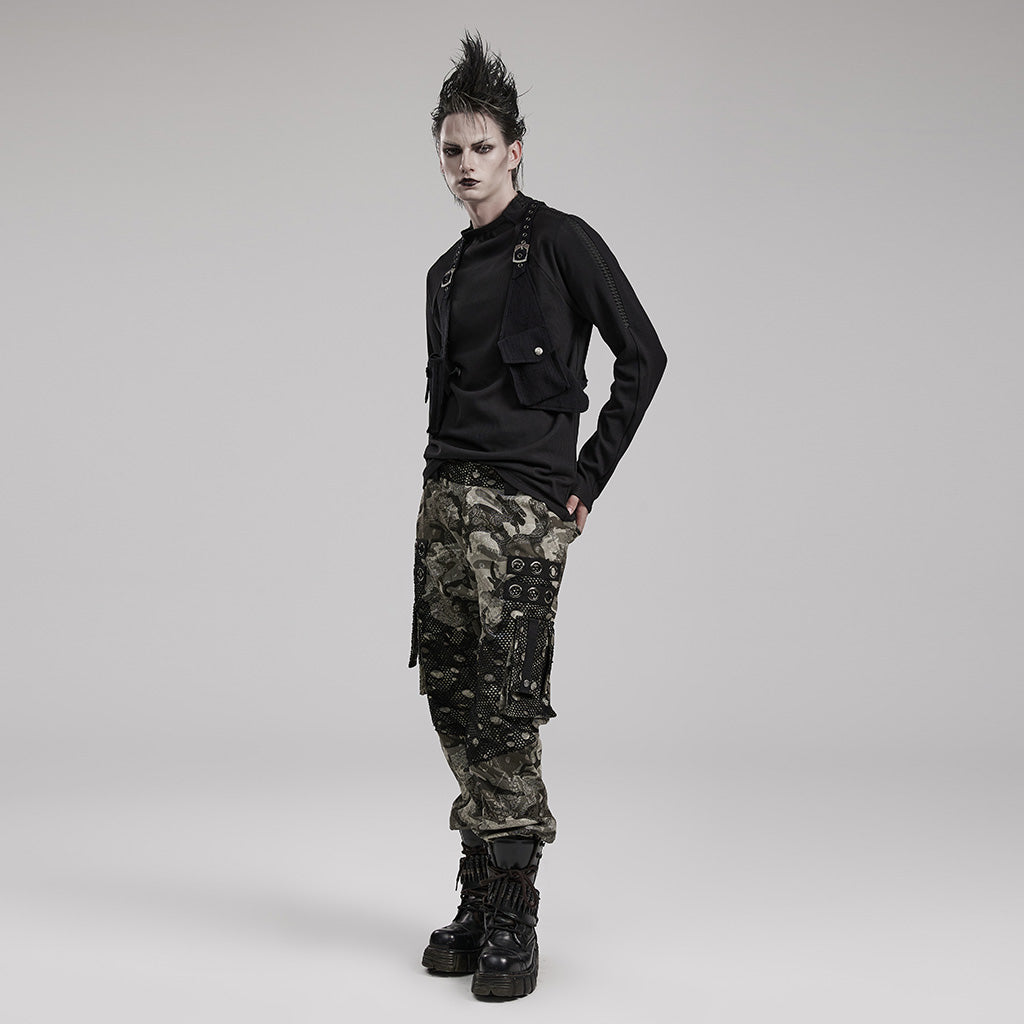 WS-587BDM Gothic Strap Harness Vest Riveted Punk Accessories Statement?-??Punk Rave Clothing