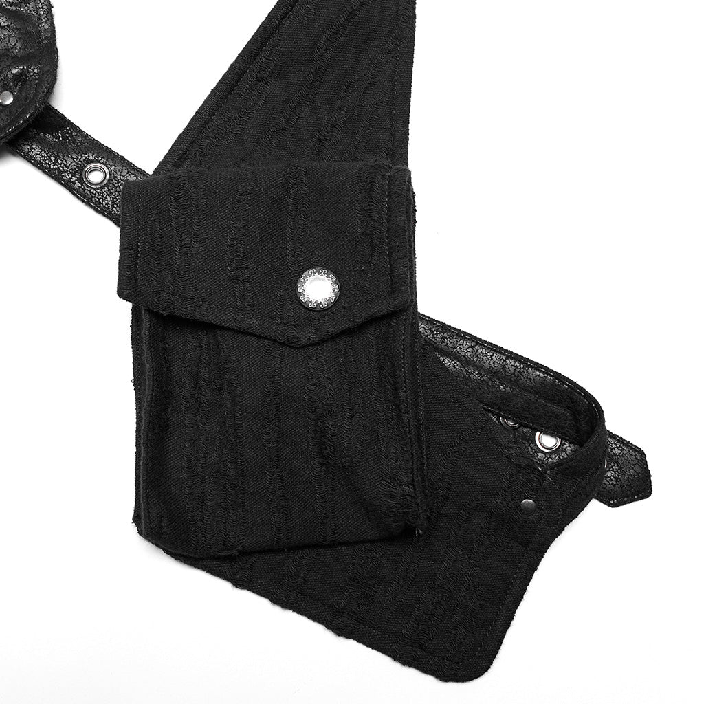 WS-587BDM Gothic Strap Harness Vest Riveted Punk Accessories Statement?-??Punk Rave Clothing