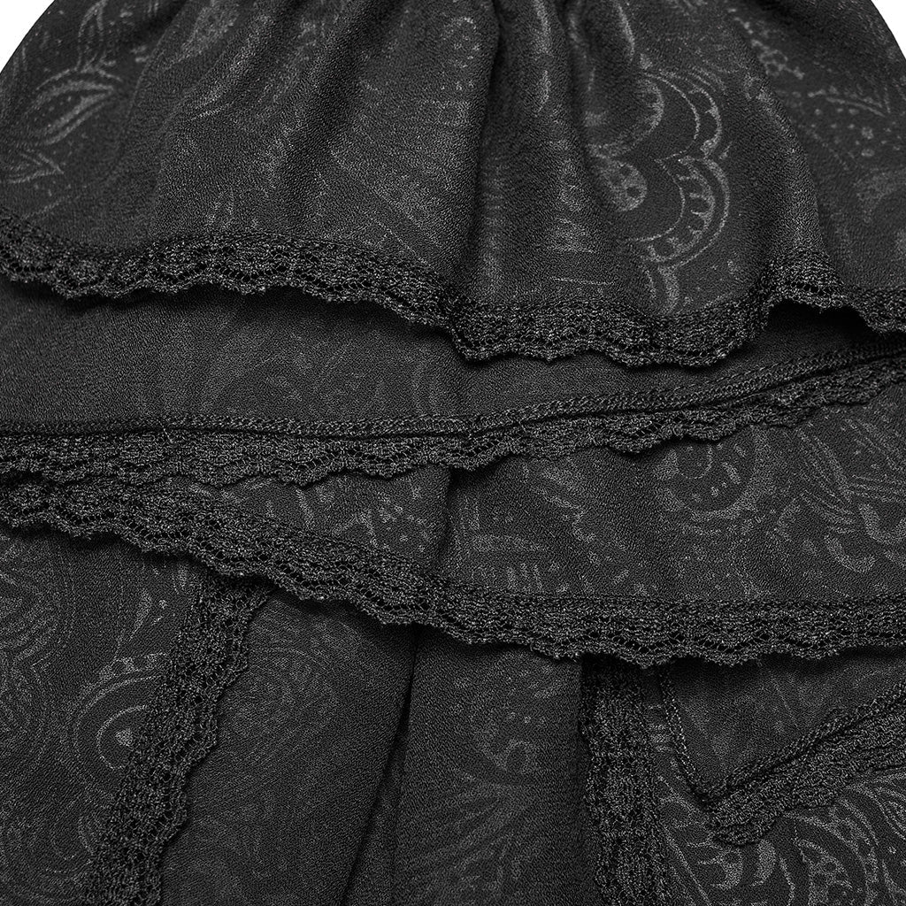 WS-589LHM Gothic Lace Layered Choker Statement Bow Tie?-??Punk Rave Clothing