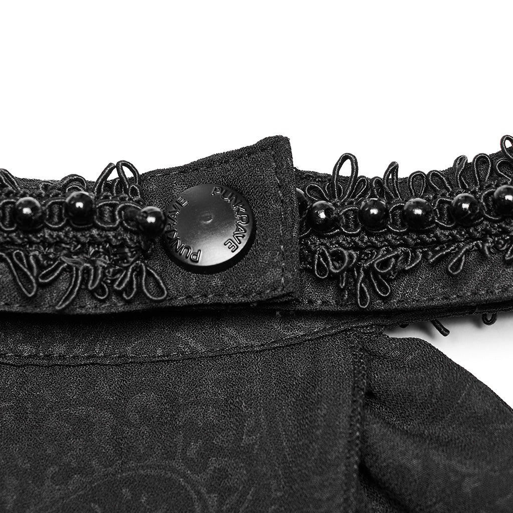 WS-589LHM Gothic Lace Layered Choker Statement Bow Tie?-??Punk Rave Clothing