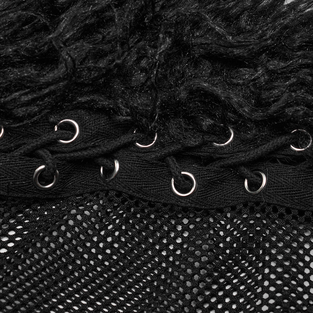 WS-592MZ Mesh Headgear with Spike Detail Mohawk Punk Accessories?-??Punk Rave Clothing