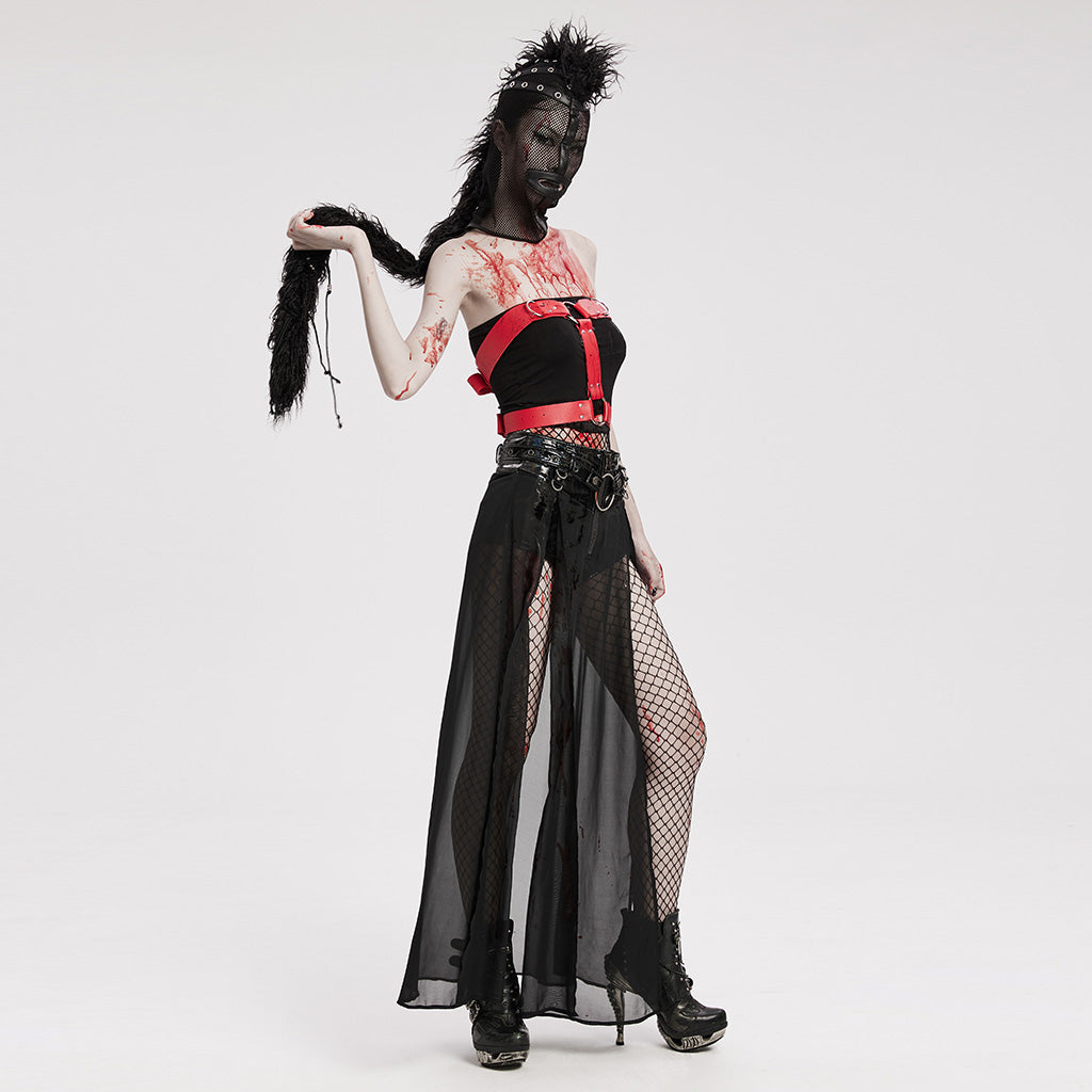 WS-592MZ Mesh Headgear with Spike Detail Mohawk Punk Accessories?-??Punk Rave Clothing