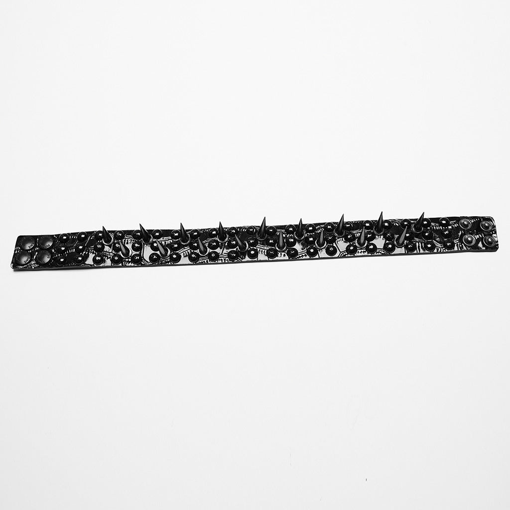 WS-598LH black Studded Spiked Choker Collar Punk Accessories Necklace