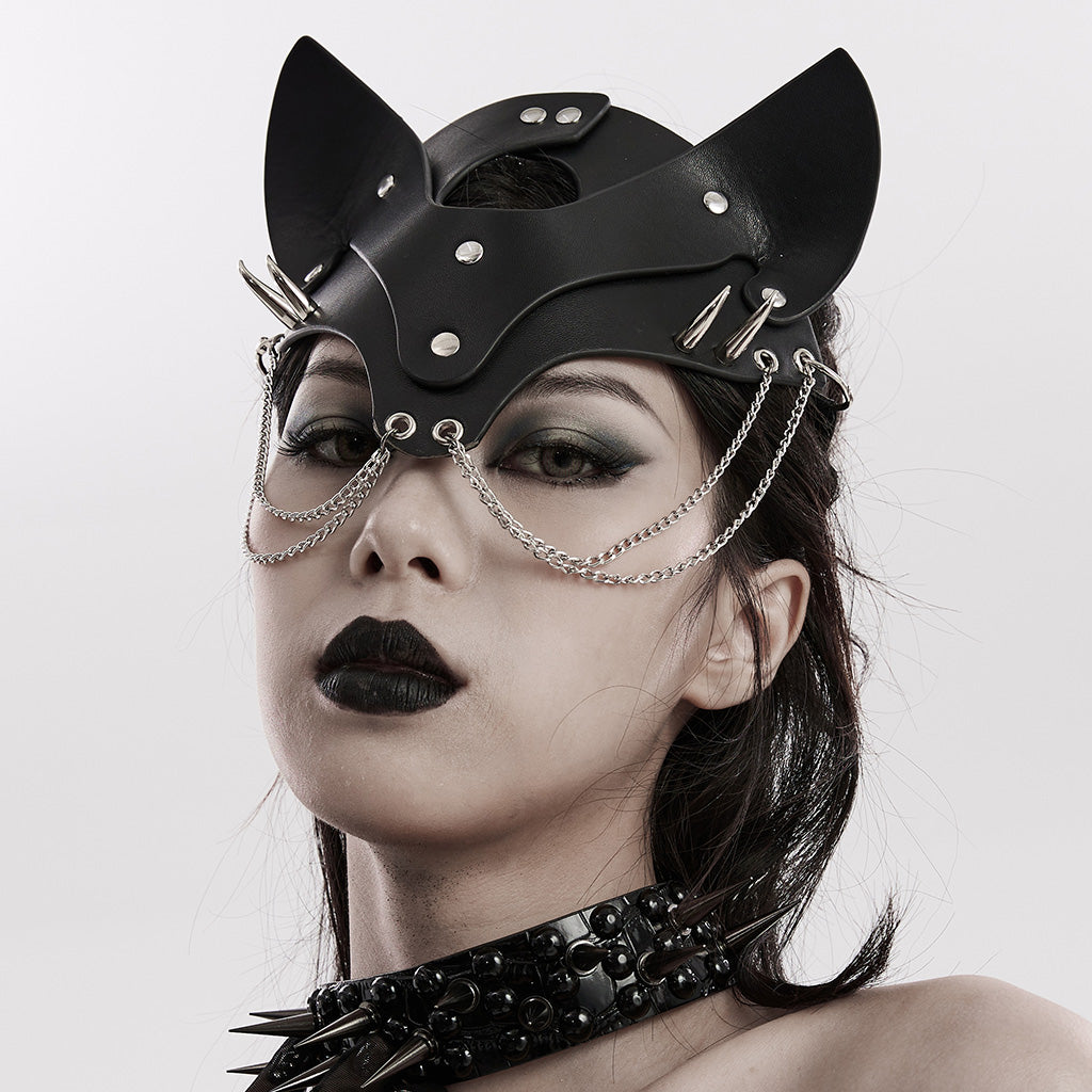 WS-603QTF Fierce Fox Mask with Chains Punk Accessories