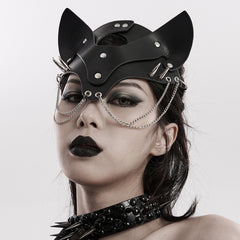 WS-603QTF Fierce Fox Mask with Chains Punk Accessories