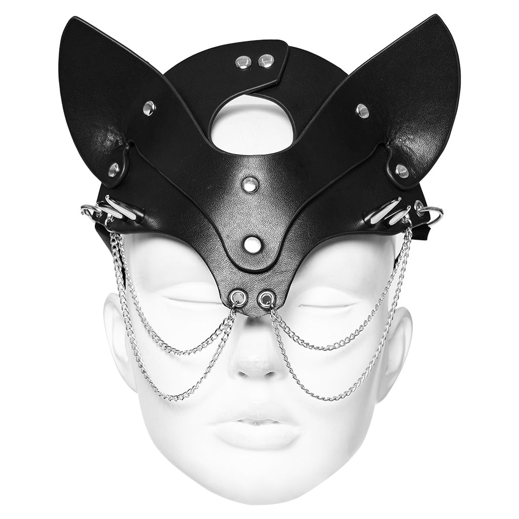 WS-603QTF Fierce Fox Mask with Chains Punk Accessories