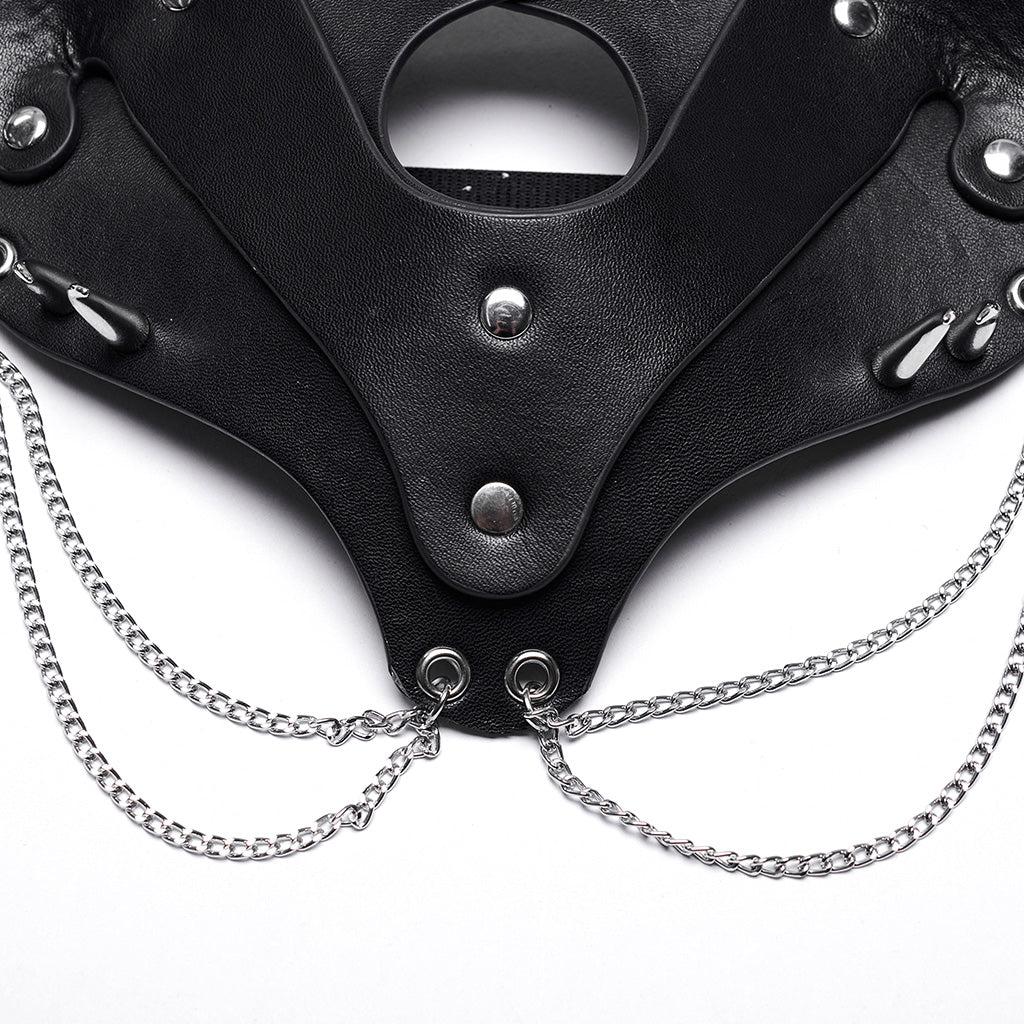 WS-603QTF Fierce Fox Mask with Chains Punk Accessories?-??Punk Rave Clothing
